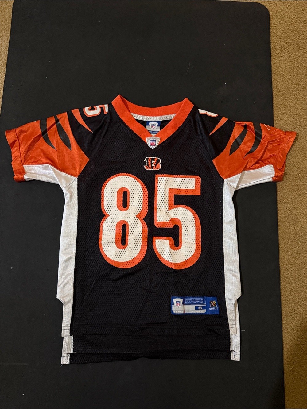 NFL Youth Black and Orange #85 - Chas Johnson - Bengals Jersey